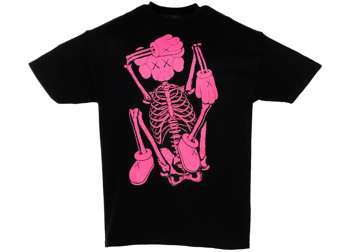 KAWS SKELETON NEW FICTION T-shirt Pink