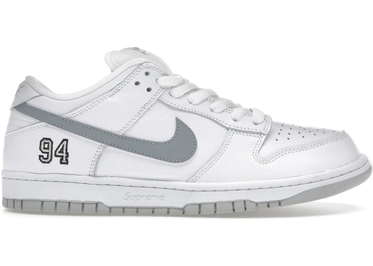 Nike SB Dunk Low Supreme 94 White Metallic Silver