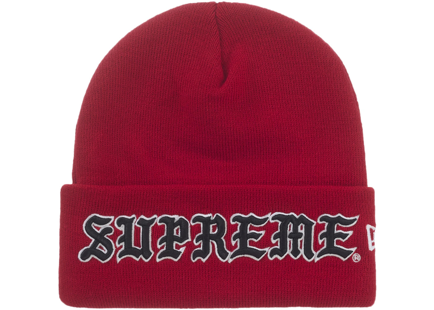 Supreme New Era Old English Beanie Red