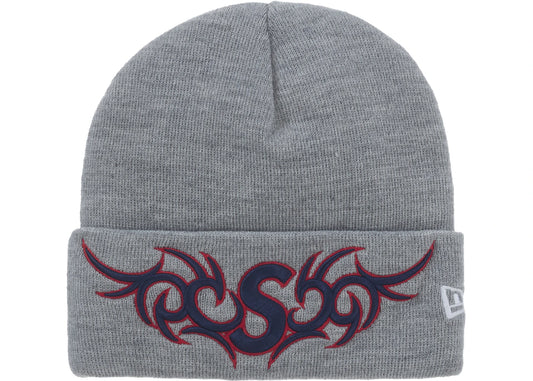 Supreme New Era Tribal S Logo Beanie Heather Grey