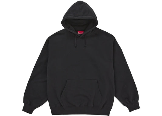 Supreme Satin Appliqué Hooded Sweatshirt (FW25) Black