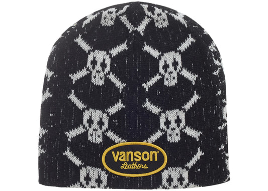 Supreme Vanson Leathers Skull Beanie Black