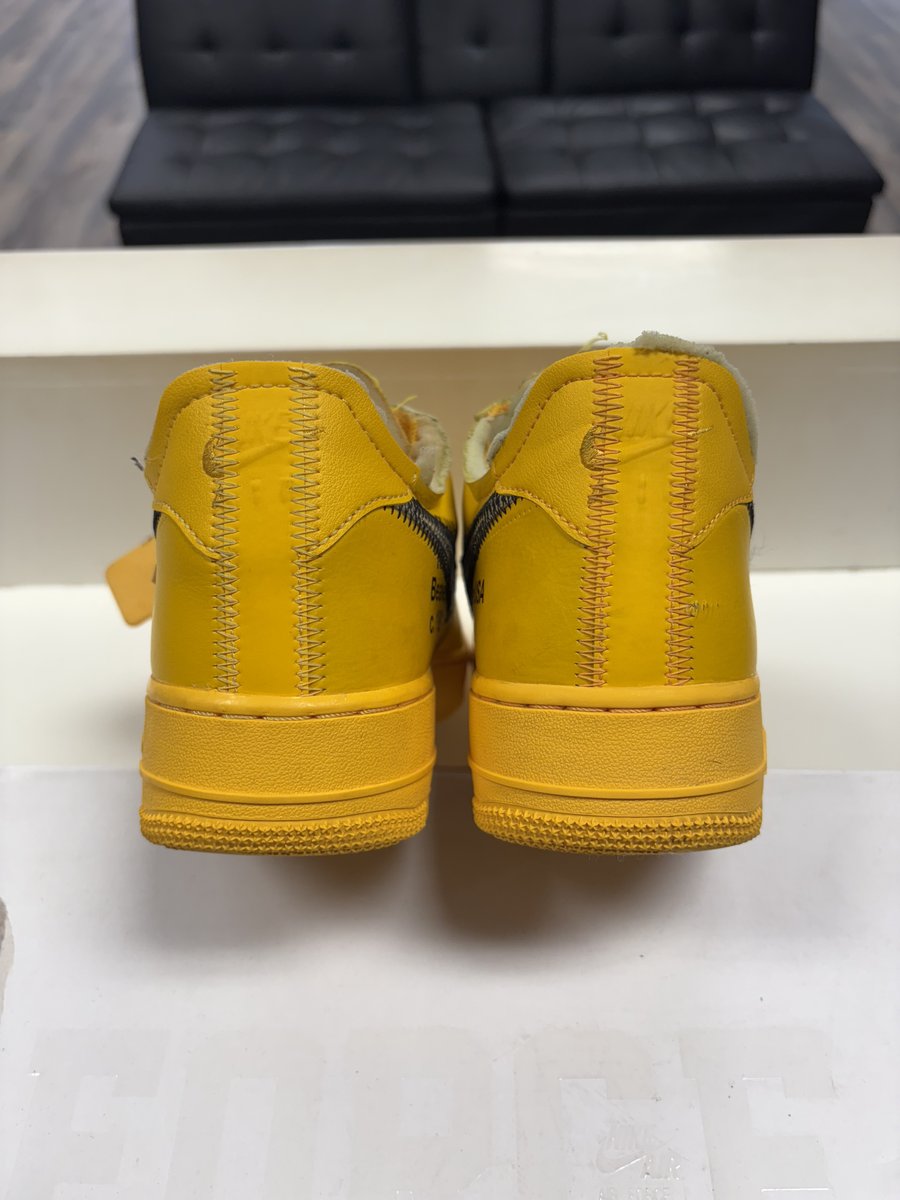 Nike Air Force 1 Low Off-White ICA University Gold Size 9.5 Pre-owned