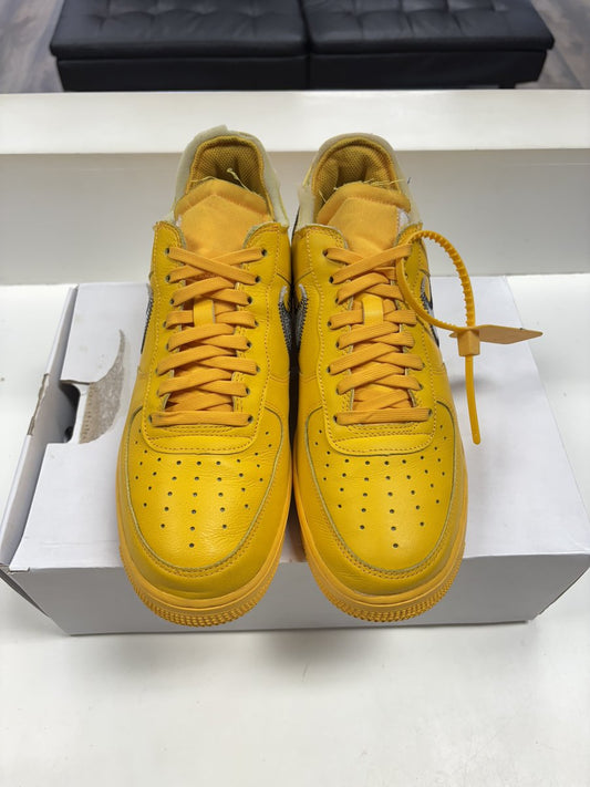 Nike Air Force 1 Low Off-White ICA University Gold Size 9.5 Pre-owned