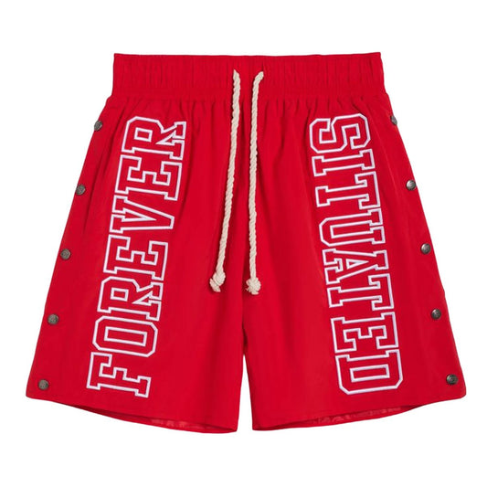 Forever Situated Nylon Shorts (Red)