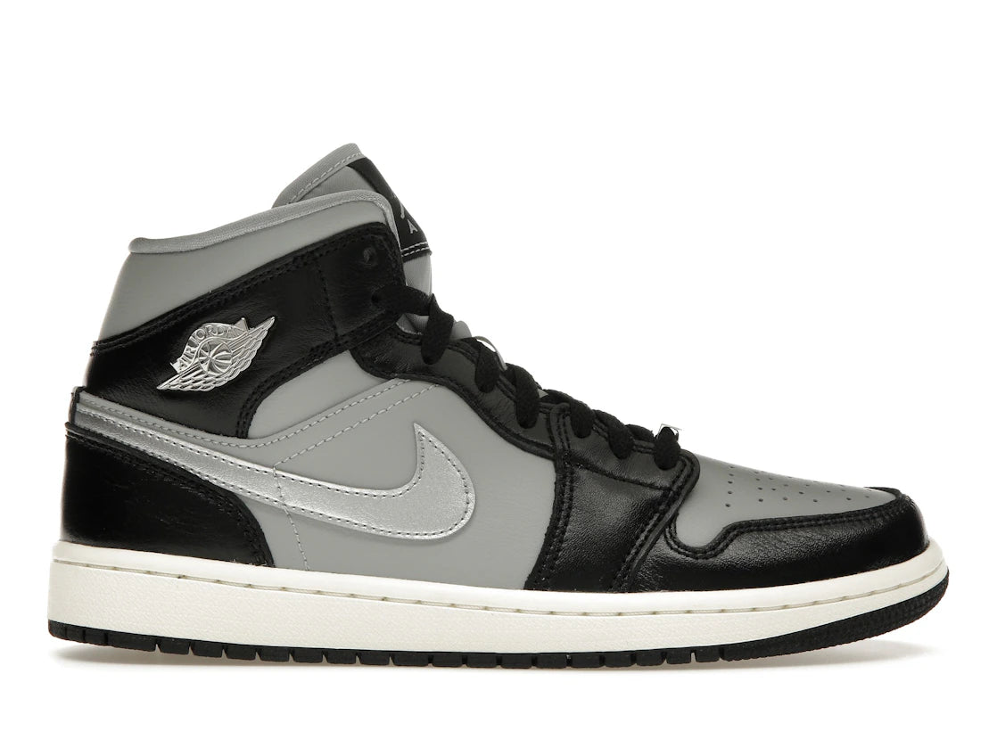 Jordan 1 Mid SE Black Metallic Silver (Women's)