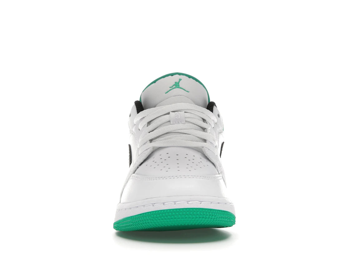 Jordan 1 Low White Lucky Green Tumbled Leather (GS)