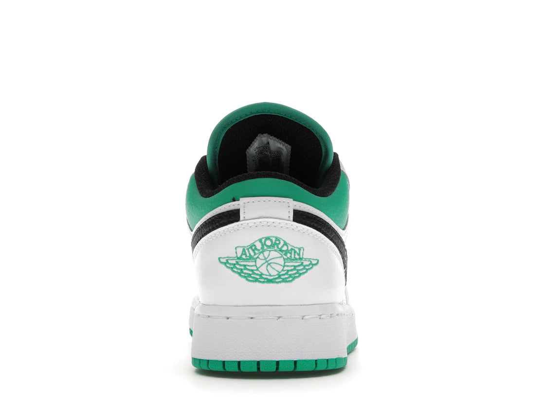 Jordan 1 Low White Lucky Green Tumbled Leather (GS)