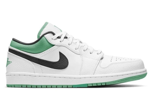 Jordan 1 Low White Lucky Green Tumbled Leather (GS)