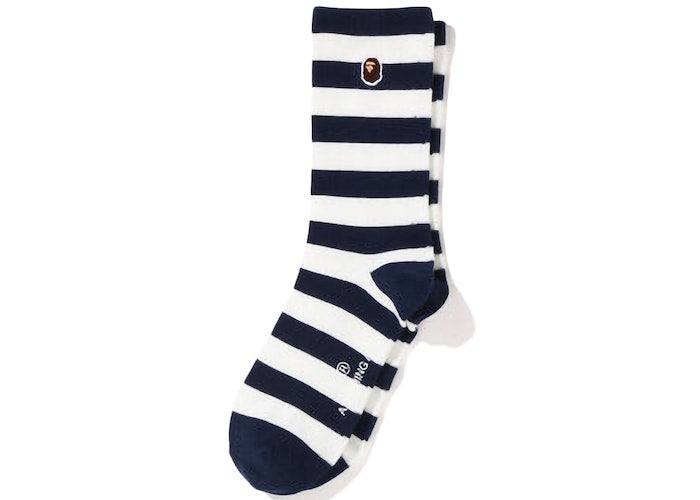 BAPE Ape Head One Point Hoop Socks Navy