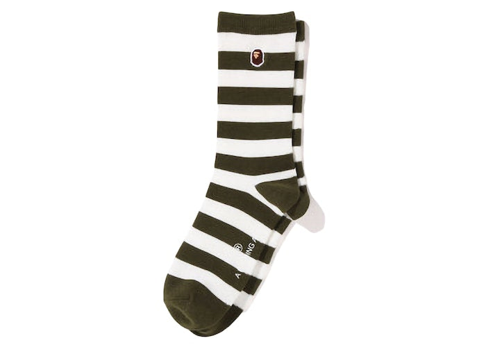 BAPE Ape Head One Point Hoop Socks Olive Drab