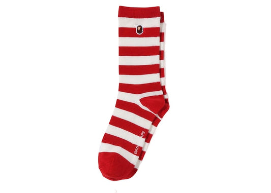 BAPE Ape Head One Point Hoop Socks Red