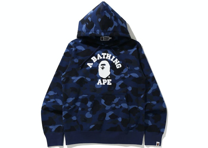 BAPE Color Camo College Pullover Hoodie (SS21) Blue