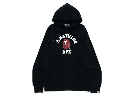 BAPE Color Camo College Pullover Hoodie (FW21) Black/Red