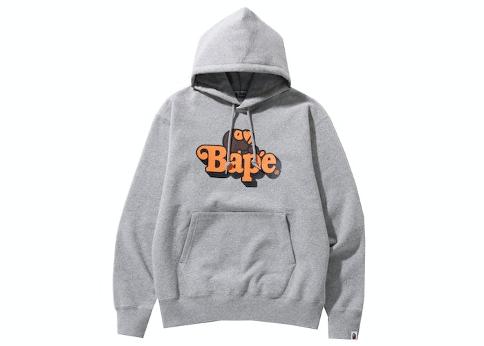 BAPE Milo on Bape Relaxed Fit Pullover Hoodie Gray