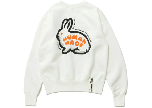 Human Made Rabbit Tsuriami Sweatshirt White