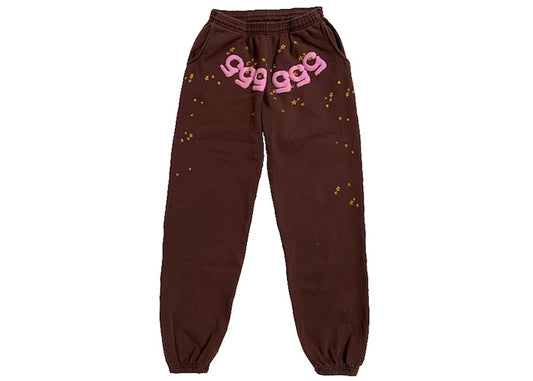 Sp5der Angel Number Sweatpants Brown