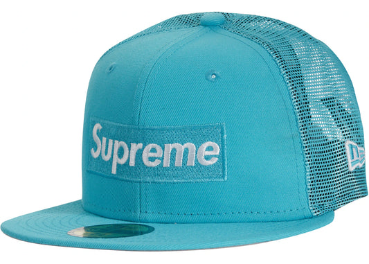 Supreme Box Logo Mesh Back New Era Hat (SS23) Blue