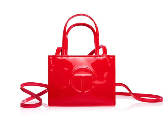 Telfar Small Patent Shopping Bag Red